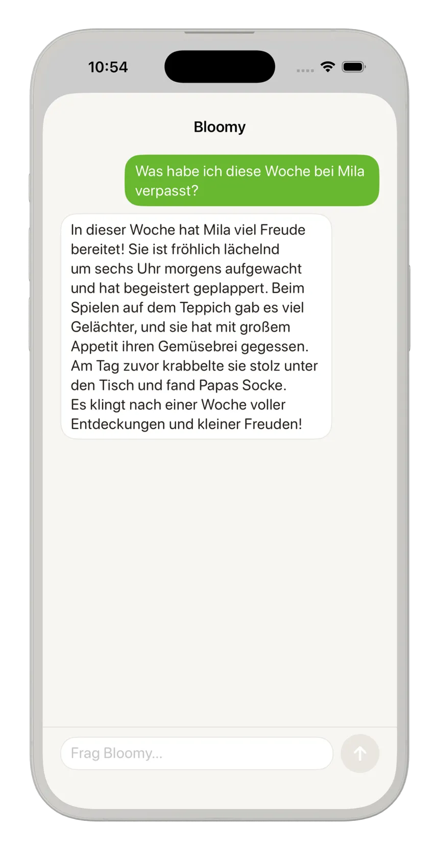Partner fragt Sunny Seeds KI‑Assistenten nach den Highlights der Woche